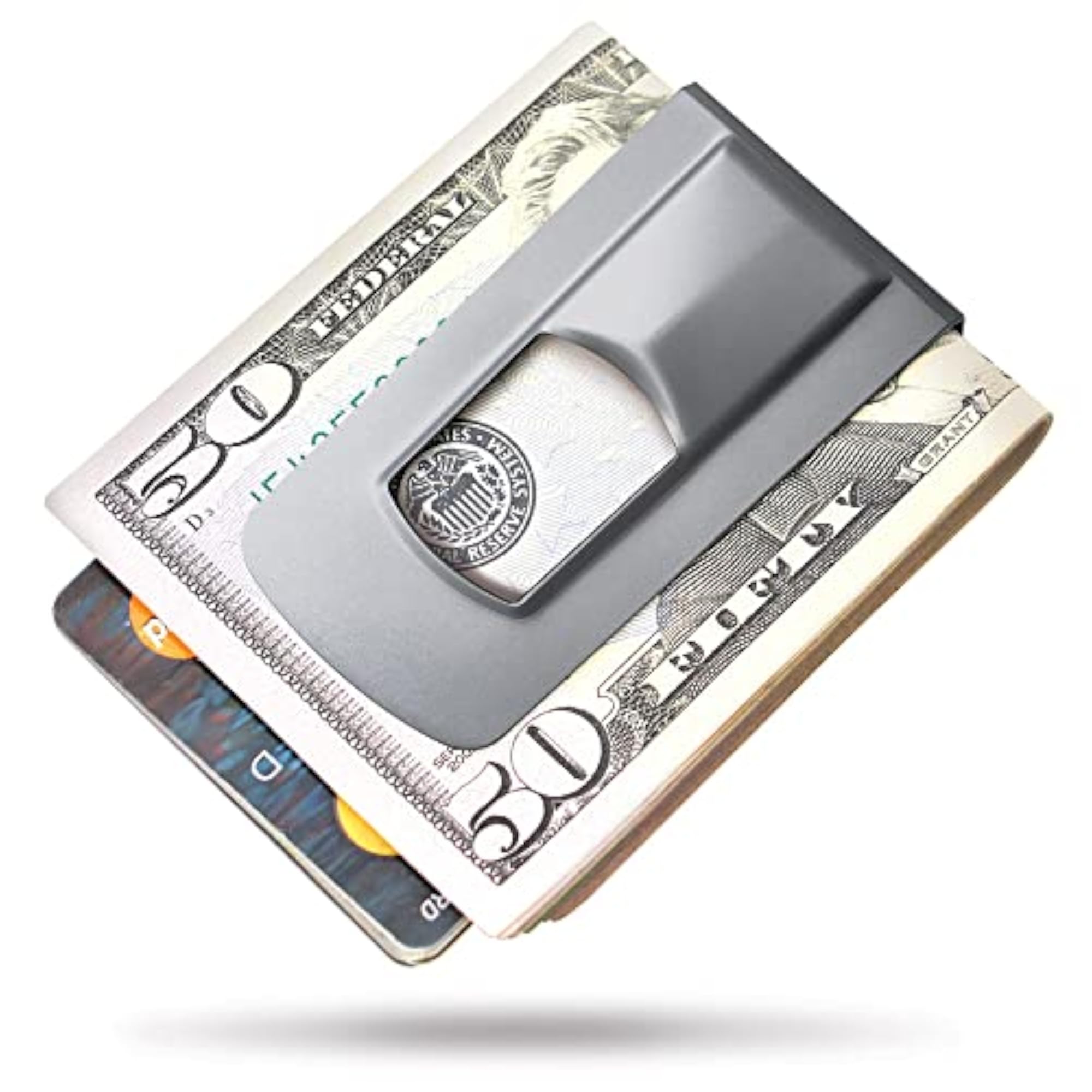 Men's Silver Metal Money Clip, Elegant Accessory